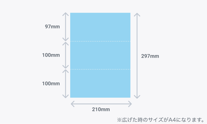 A4 1/3仕上がり 展開サイズ
