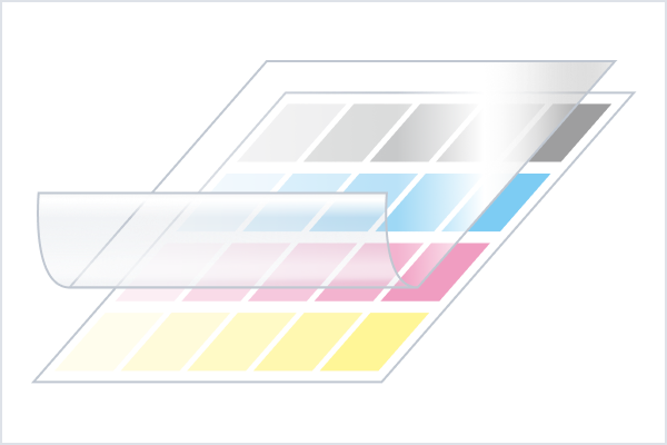 シール表面のラミネート加工のイメージ図
