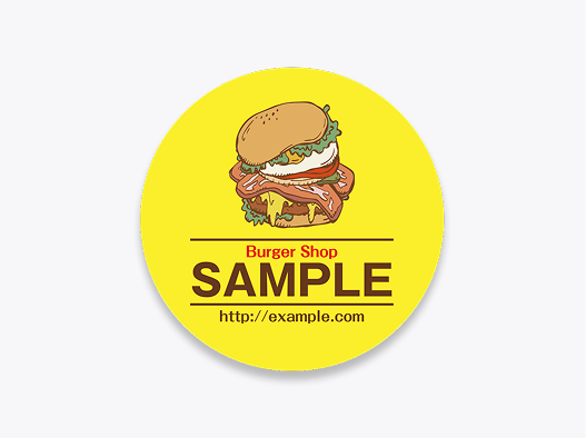 ハンバーガーショップの<br>ロゴステッカー