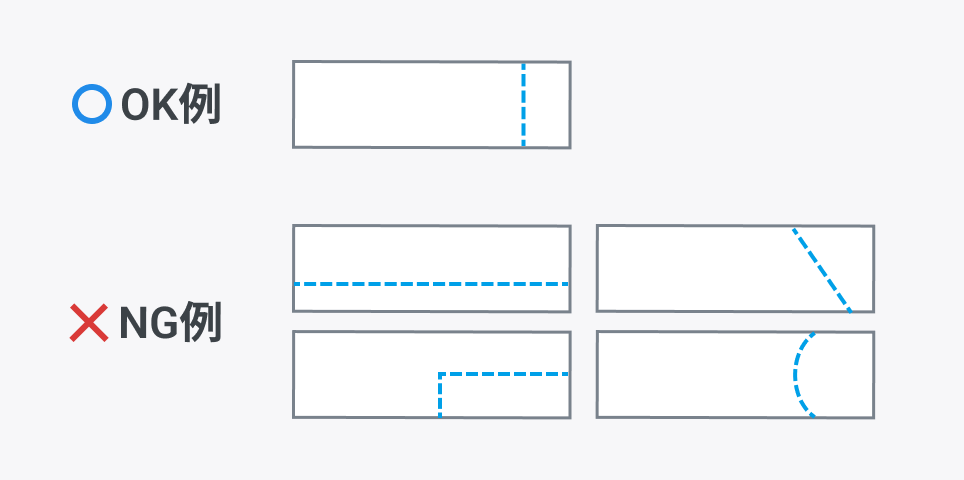 ミシン目の入れ方・本数