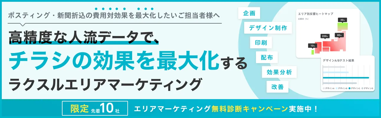 高精度な人流データでチラシの効果を最大化する、ラクスルエリアマーケティング
